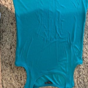 Chicos Size 2 Long Travelers Dress Aqua Color